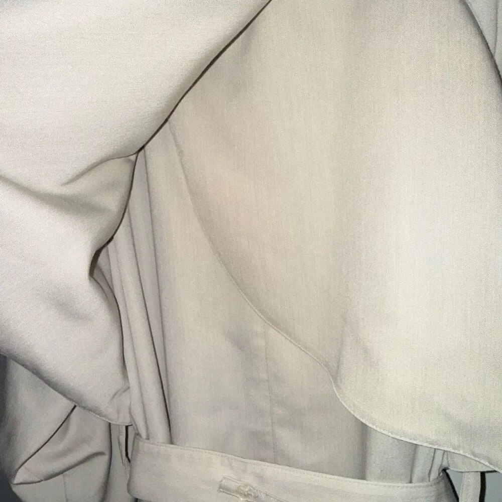 Vintage Towne by London Fog Trench Coat 12R Beige Late 80s Early 90s Belted Doub